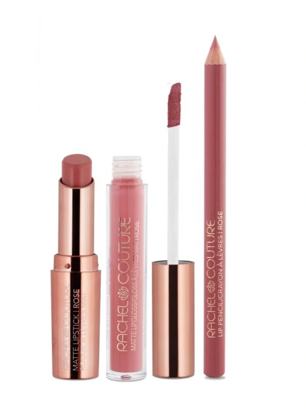NIB Rachel Couture Complete Lip Kit - Rose